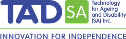 Logo reads TAD SA Technology for Ageing and Disability Innovation for Independence